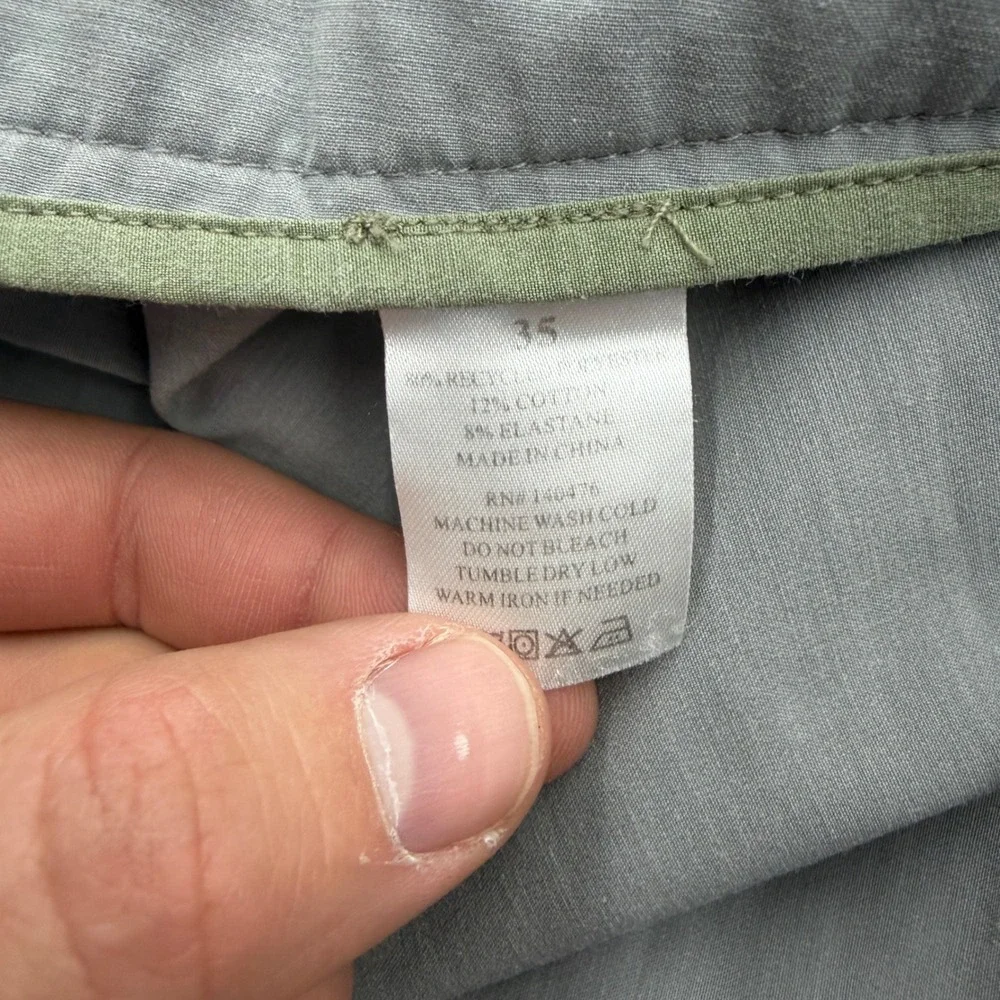 Faherty Mens All Day Shorts Grey Stretch Hybrid Quick Dry Size 35 Casual Summer